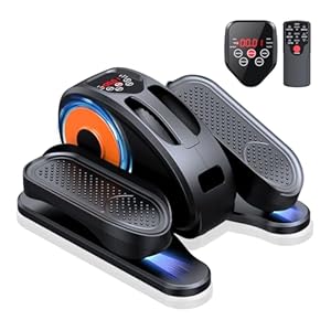 Under Desk Elliptical Machine, Ellipse Leg Exerciser for Seniors Fully Assembled, Quiet & Portable Electric Seated Pedal Exerciser with Remote Control & 12 Adjustable Speeds