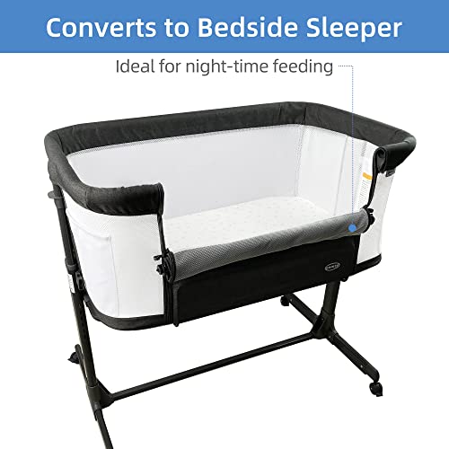 Ikomzy Baby Bassinets Bedside Sleeper, Bedside Bassinet For Baby, Lightweight Portable Bedside Crib With Airflow Mesh And Adjustable Heights #TOP3