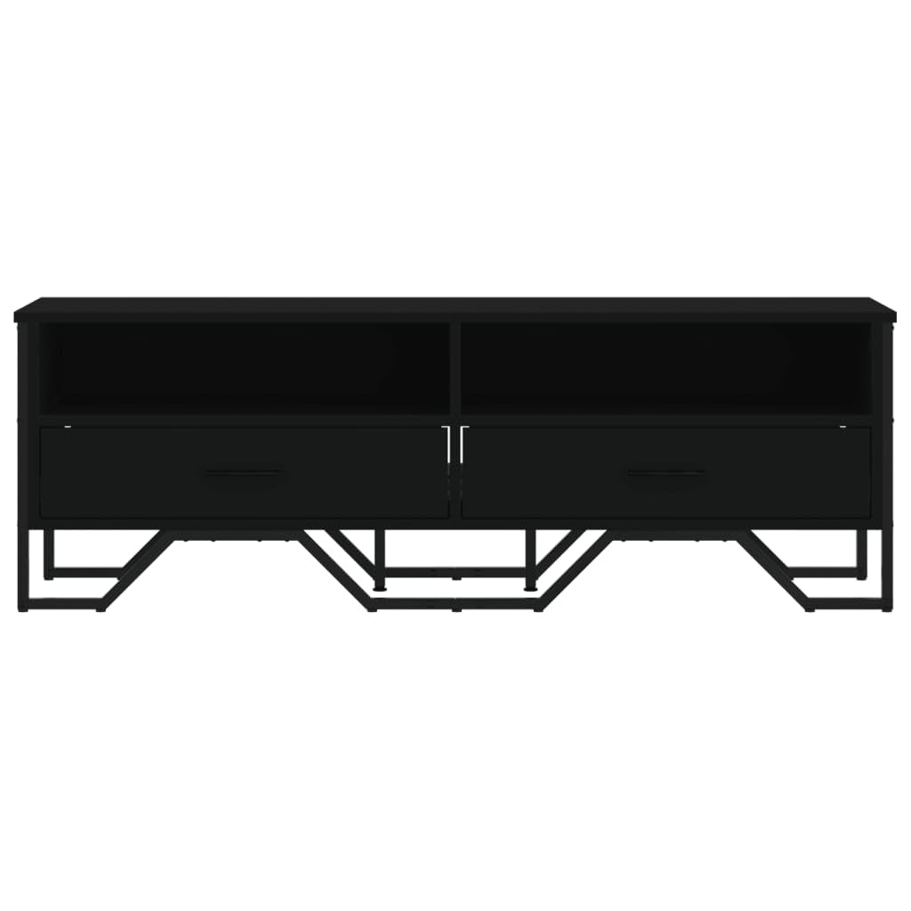 vidaXL Mobile Porta TV Nero 122x34x41 cm in Legno Multistrato, supporto TV, mobile HiFi, consolle TV, credenza TV, mobile dispositivi multimediali
