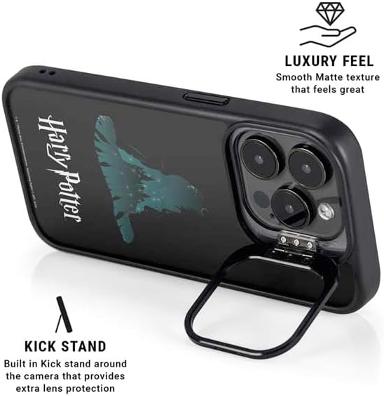 Skinit Kickstand Phone Case Compatible with iPhone 16 Pro Max - Officially Licensed Wizarding World Harry Potter Hats and Hogwarts Design