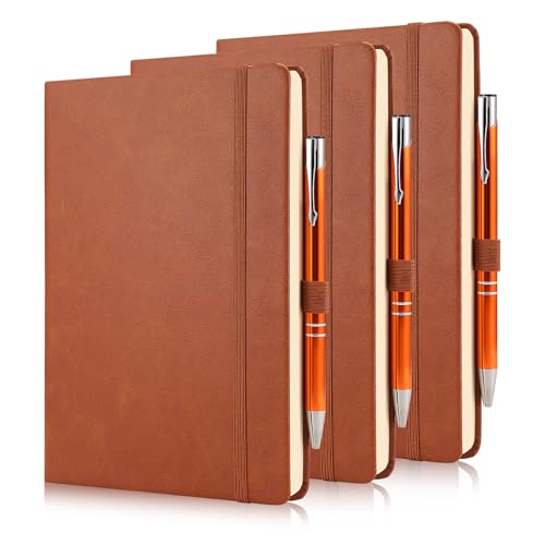 Bloc de notas y bolígrafo marrón: cuaderno A5 elegante para notas diarias y oficina