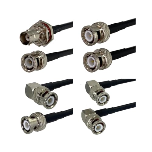 Cable coaxial RG58 BNC para montaje de panel con tuerca de mamparo y terminal acodado 3M 3