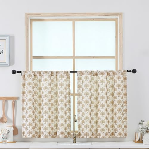 Chyhomenyc Floral Boho Kitchen Curtains