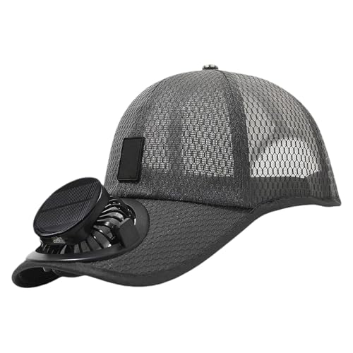 Gorra con Ventilador Recargable,1000mAh Carga Solar USB 3 Velocidades - Gorra Béisbol Recargable con Ventilador | para Senderismo al Aire Libre, Viajes, Camping, Playa,