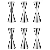 Dxoniislh 6 x Edelstahl-Messbecher, Doppelbar-Wein-Cocktail-Shaker, Jigger 60 ml