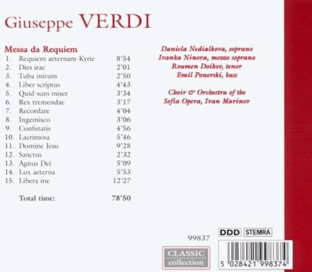 Messa Da Requiem［CD］ Giuseppe Verdi Messa da Requiem: Amazon.ca: Music