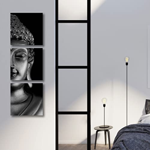 Rihe Modern 3 Pcs 12X12Inch Giclee Canvas Prints Buddha Pictures Paintings On Canvas Wall Art Zen Decor Ready To Hang For Bedroom Home Office Decorations (D) #TOP3