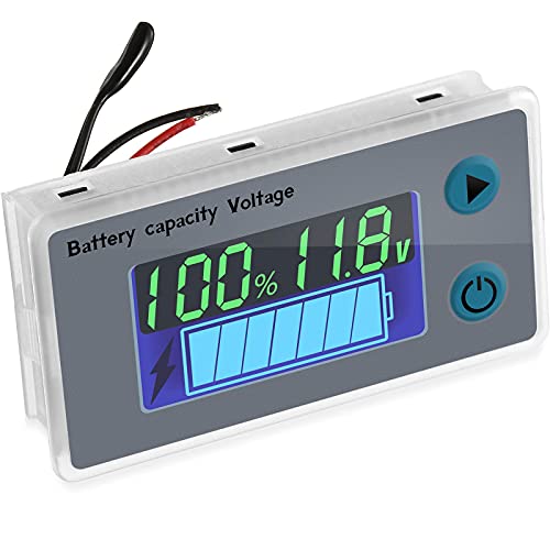 Voltmètre Multifonction 10-100V LCD De Capacité De Batterie Avec Affichage De La Température(12V-Alarm) Cover