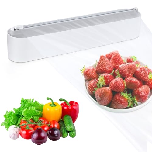 Housolution Magnetischer Frischhaltefolienspender mit Schneider, Abroller und Spender für Alufolie Und Frischhaltefolie, Praktischer Folienspender Folienschneider für Küche