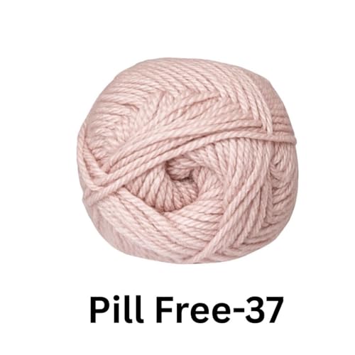 Image of VCR Vintage Pink Yarn, Pill-Free Soft Knitting Yarn, 100 Grams Hank, 263 Meters Length, Low-Pill Acrylic Yarn, Soft Crosia Threads, Pack of 1, Suitable for Beanies, Caps and Gloves