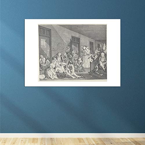 William Hogarth A Rake's Progress Plate 8 affiche encadrée grand format mat XL