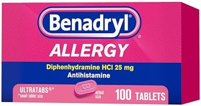 Amazon.com: Benadryl Ultratabs Allergy Medicine, 25 mg Diphenhydramine ... - Benadryl Dosage For Nut Allergy