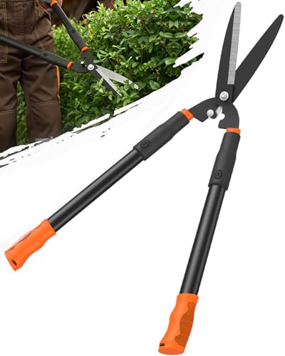 Luvenia Hedge Shears, 31 Inch Heavy Duty Hedge Clippers, Carbon Steel with 15° Bevel Blade,...