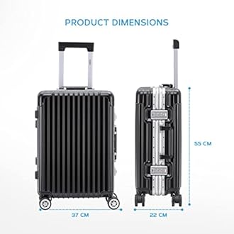 Flight Knight Premium Travel Suitcase - 8 Spinner Wheels - Built-in Side Lock Lightweight Aluminium Frame, ABS Hard Shell Carry on Check in Luggage Highly Durable - Approved for Over 100 Airlines
