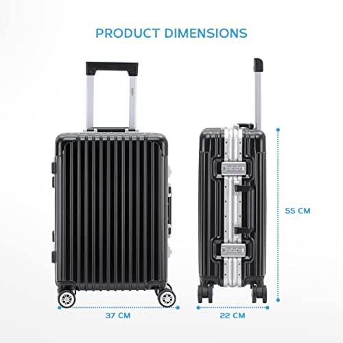 Flight Knight Premium Travel Suitcase - 8 Spinner Wheels - Built-in Side Lock Lightweight Aluminium Frame, ABS Hard Shell Carry on Check in Luggage Highly Durable - Approved for Over 100 Airlines