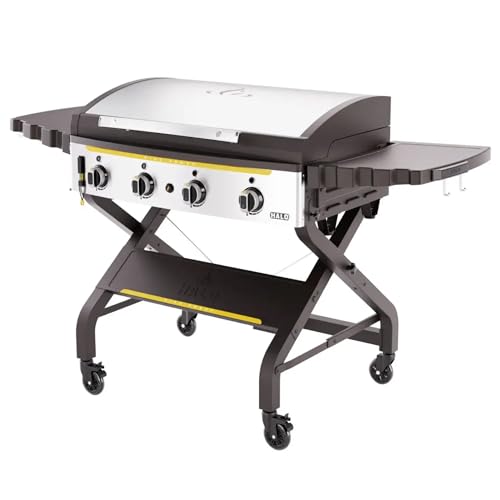 HALO Elite4B Outdoor Griddle | 4 Burner, 8 Cooking Zones | 720 sq. in. (36″ x 20″) Wind-Proof Cooking Surface | Propane Gas Grill | HZ-1001-XNA
