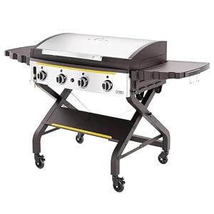 HALO Elite4B Outdoor Griddle | 4 Burner, 8 Cooking Zones | 720 sq. in. (36″ x 20″) Wind-Proof Cooking Surface | Propane Gas Grill | HZ-1001-XNA