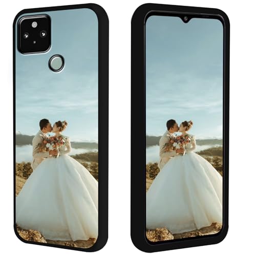 FortiCase Funda Personalizada para Google Pixel 4 XL,Negro Silicona Case,con Foto Imagen Texto Disena Caso,para Google Pixel 4 XL Personalizada Carcasa -1Z