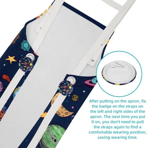 Tablier de cuisine réglable avec 4 broches soleil et planète