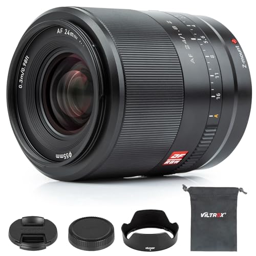 VILTROX 24mm f/1.8 F1.8 Autofocus Full-Frame Wide Angle Prime Lens for Nikon Z-Mount Mirrorless Cameras Z5 Z50 Z6 Z6 II Z7 Z7 II