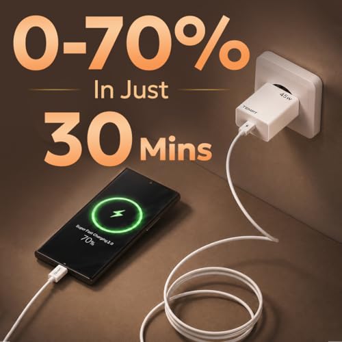 Image of Samsung 45W Super Fast Charger 2.0 with PPS & Cable, for Galaxy S25 /S24 /S23