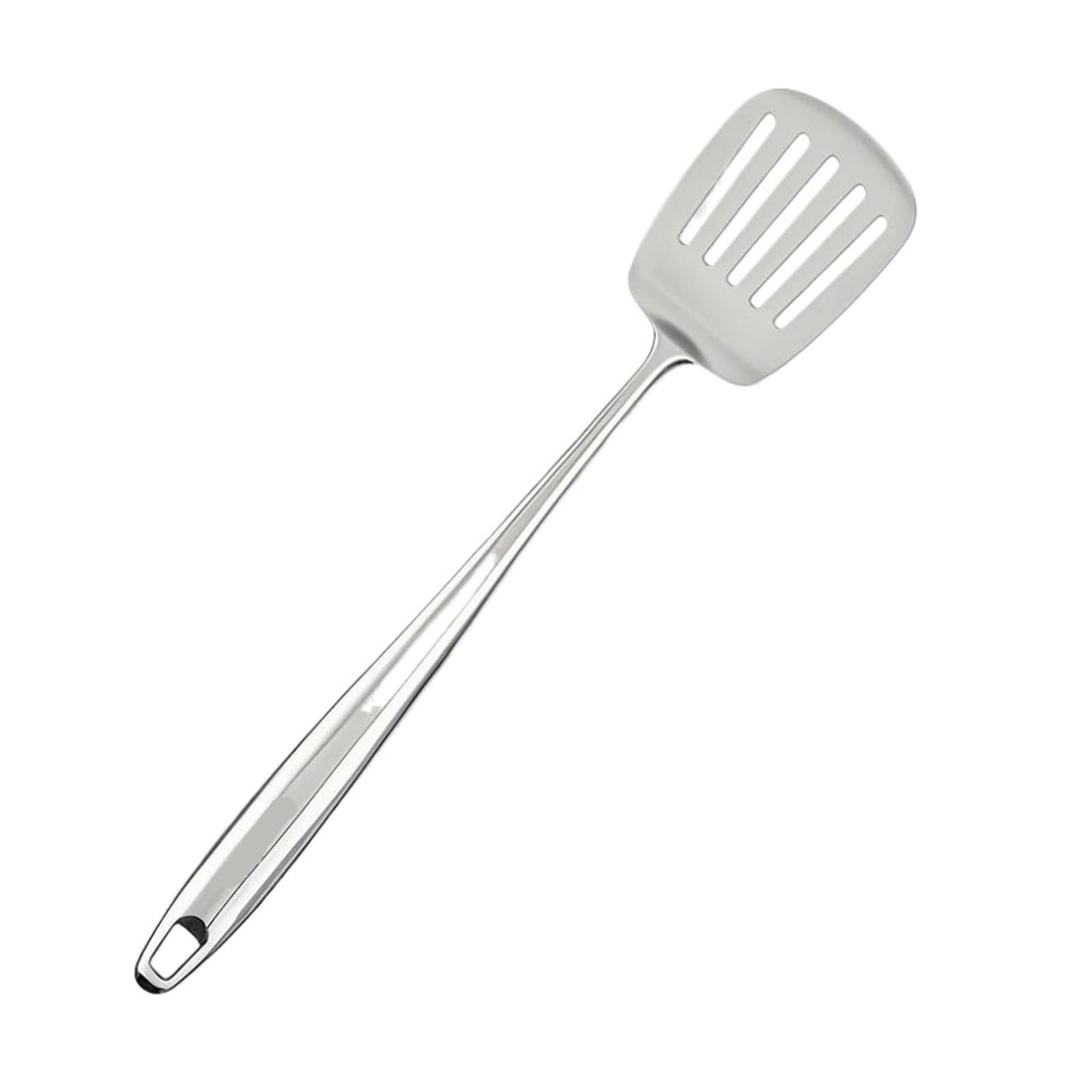 2PCS 316 Edelstahl Wok Spachtel Metall küche utensilien Schlitz Turner Löffel Schöpfkelle Kochen Werkzeuge Utensil Set Küche Zubehör für Antihaft-Kochgeschirr(Size 2)
