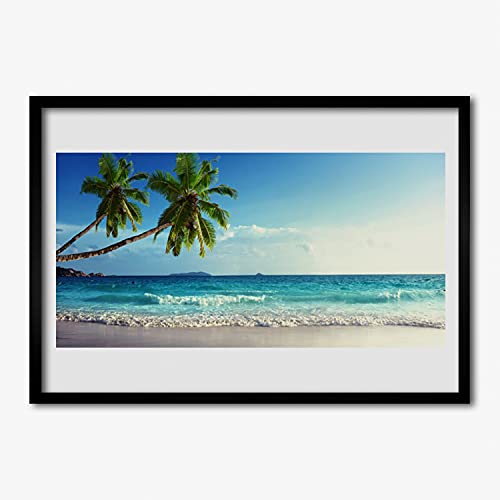 Affiche de paysage de palme de mer déco murale salon chambre cadre MDF 70x50