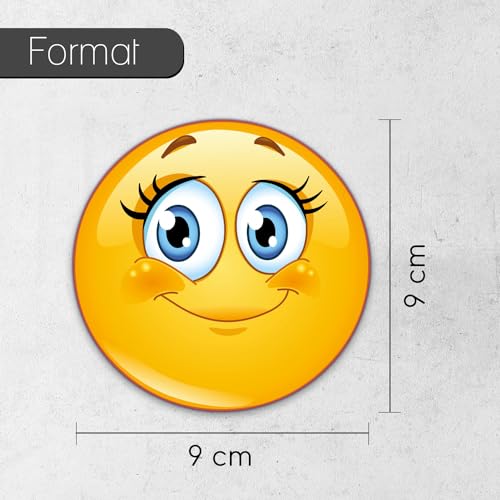 Smile-Aufkleber Wimpern I kfz245 I rund Ø 9 cm I Süßer Sticker für Laptop Notebook Tür Roller Auto I wetterfest