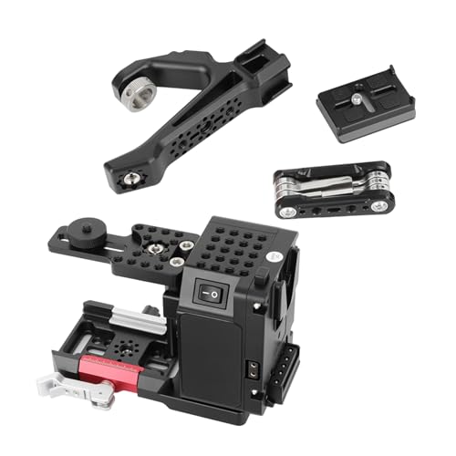 Jaula ajustable para evitar vibraciones en cámara con mango superior ergonómico de metal