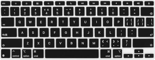 Image of OJOS Silicon Keyboard Cover Skin Made for 2024 Newest iPad Pro M4 Chip 13 inch (A2925 /A2926) Magic Keyboard Premium Ultra Thin Protector Accessories US ANSI Layout (Black)