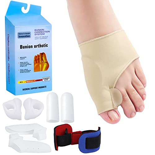Bunion Corrector & Bunion Relief Protector Sleeves Kit for Women, Big Toe Joint, Hammer Toe Corrector, Bunion Splint Relief Socks, Toe Separators Spacers Straighteners Splint Aid Surgery Treatment, Treat Pain in Hallux Valgus