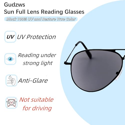 Sun Full Lens Reading Glasses Readers Sunglasses Aviator Sports Unisex3