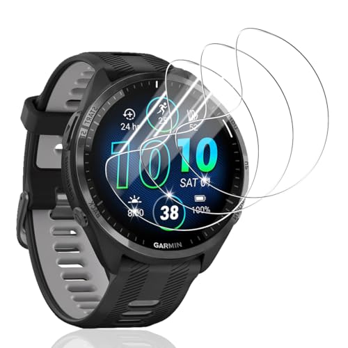 Bekiikoo 3 Pièces Protection Écran pour Garmin Forerunner 965, [pas en Verre Trempé], Sans Bulles, Haute Définition, Transparent Doux TPU Film Protecteur Protection D'écran pour Garmin Forerunner 965