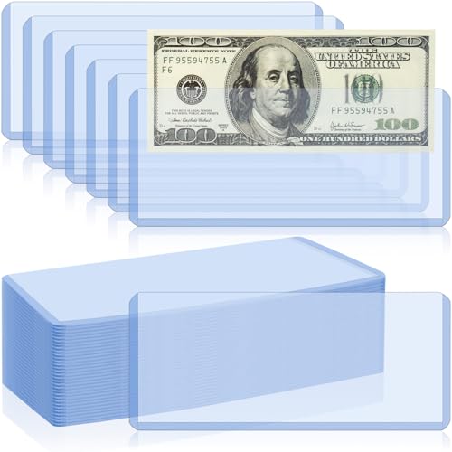 50 protectores transparentes para billetes 6.8 x 2.9 pulgadas miniatura 2