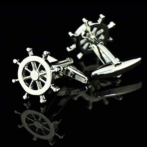 Mancuernillas Plateadas Rudder para Hombre miniatura 4