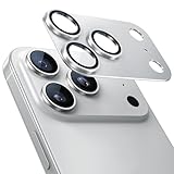 NIMASO カメラフィルム iPhone 17 Pro Max 対応 カメラ保護 アルミ合金フレーム+9H強化ガラス 全面保護 耐衝撃 超薄設計 黒縁あり いPhone 17 Pro Max専用 レンズカバー 1枚セット シルバー DSC25I1941