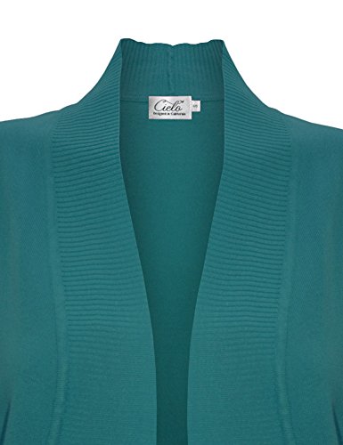 Image of Cielo Women's Solid Basic Open Front Pockets Knit Sweater Cardigan