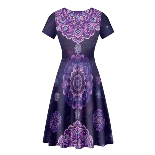 Image of Forchrinse Native Aztec Style Black White Geometric Women's Midi Dress Casual Long Dress Round Neck Swing Dress
