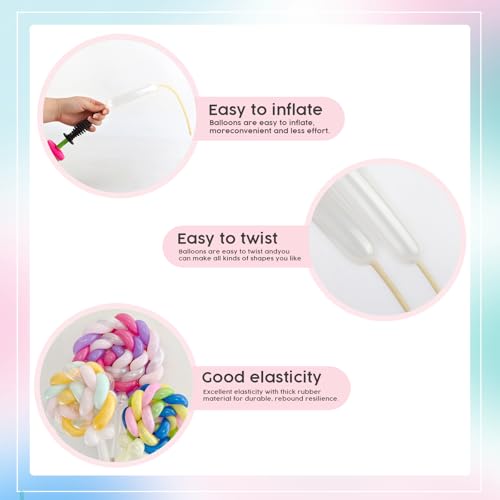 Image of 260 Balloons - Clear Long Balloons for Tying Balloon Arch & Balloon Ties | 100Pcs Clear Animal Balloons, Skinny Balloons for Tying, Long to Tie, Twisting, Modeling, Making & Birthday Party Decor