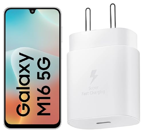 Image of 25W C-Type Super Fast Adapter Compatible With Samsung Galaxy M16 5G Super Fast Charger Adapter For A35 /S23 /S23 Fe /S22 /S21 /21 Fe /A06 /M16 /M35 /A16 /M06 /M05 /A56, A55 /S24 Fe /A16 /A36 5G, White