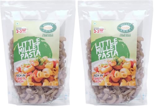 Image of MILLET AMMA Little Millet Pasta - 360 Gms (Pack Of 4 - Each 180 Gms) (Kutki|Samai|Same|Samalu - Pasta) Easy & Ready To Cook|Zero Maida & 100% Vegan|Best Choice For Instant Breakfast & Dinner