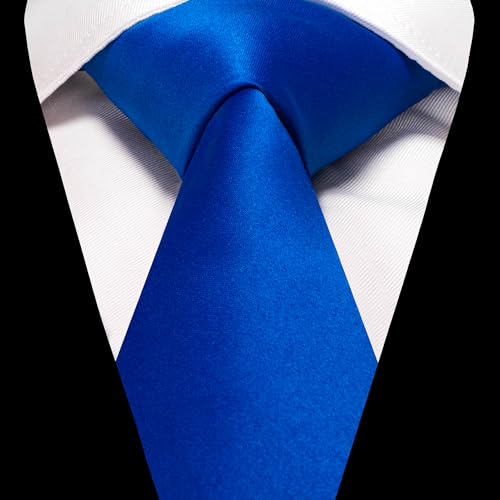 Image of RBOCOTT Solid Color Tie and Pocket Square Hankerchief with Lapel Pin Set for Men