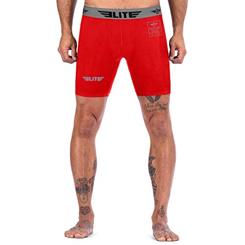 Elite Sports Mens Compression Shorts, MMA Compression Base Layer Workout Jiu Jitsu Shorts