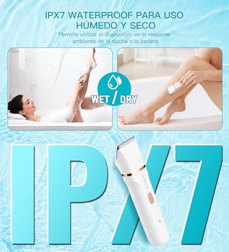 Maquinilla de afeitar eléctrica mujer 3 en 1 HEBECA recortadora de bikini impermeable 6