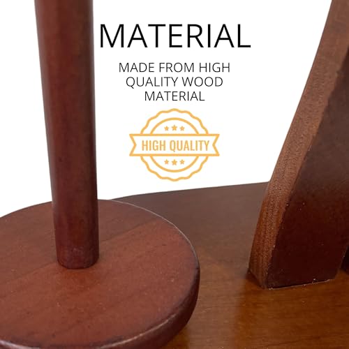Image of Wooden Yarn Ball Holder - Brown Yarn Holder for Crocheting Big Sully Spinner with 1 Spindle Ball for Crocheting Spinner Gift for Knitting Lovers