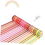 Gadpiparty 60 rollos Cinta Washi Colores Básicos Cinta Adhesiva Papel para Manualidades Álbum Decoración Embalaje DIY