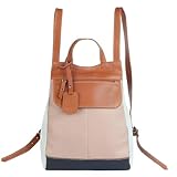 Mochila em Couro Legítimo, Tons Terrosos, 21x26x10cm, Alças Reguláveis