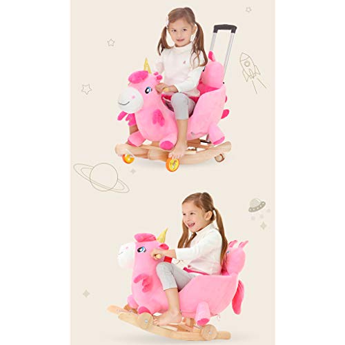 Schaukelpferd QIQIDEDIAN Baby Spielzeug Geschenk Massivholz Musik Große Kinder Schaukelstuhl Doppeltem Verwendungszweck – Bild 4