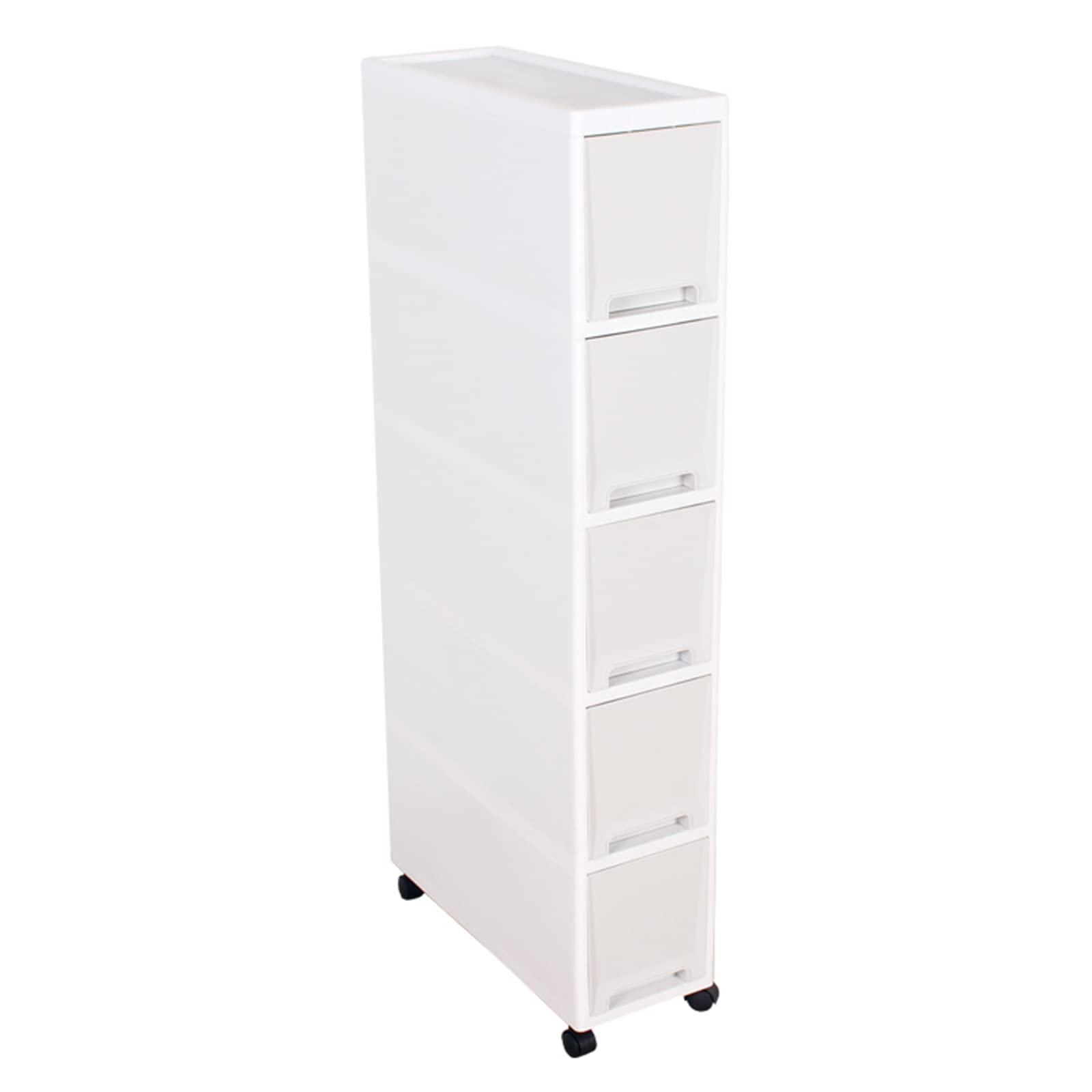 Cajones de almacenamiento apilables, gabinete de piso independiente de esquina, carrito de almacenamiento con ruedas angosto y Delgado de 3/4/5 niveles para cocina, baño,