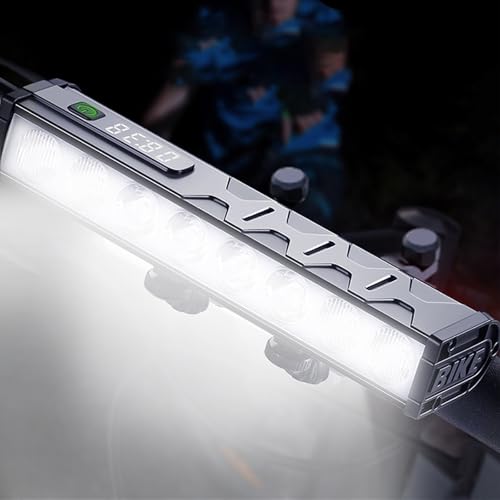 Bike Lights, 8 LED 3000 Lumen Bicycle Light with 4 Modes, 10000mAh USB Rechargeable Bike Light, Bike Headlight with Digital Power Display, Wide Beam Bike Lights for Night Riding